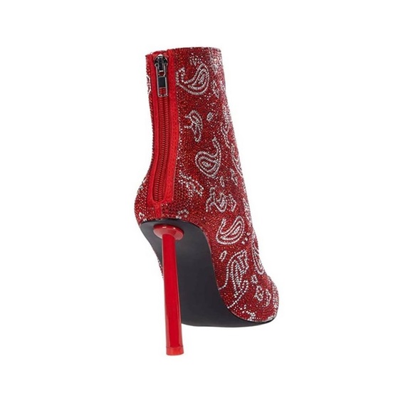 Steve Madden Women's Robyn Rhinestone Booties Red Size 7.5M - Picture 4 of 5